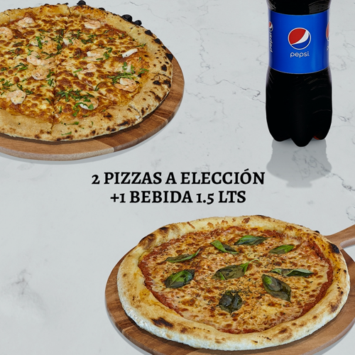 Promo 2 Pizzas a Elección y 1 Bebida