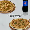 Promo 2 Pizzas a Elección y 1 Bebida