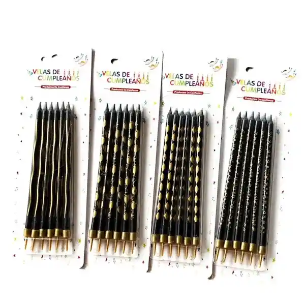 Vela Larga Negro Dorado