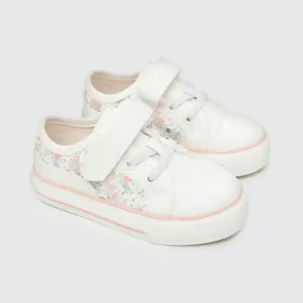 Zapatillas Niña Estampada Flores Off White Talla 26 Colloky