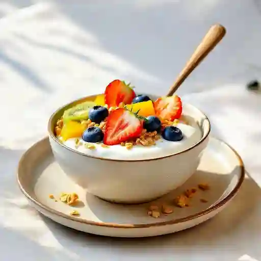 Granola Con Yogurt Y Fruta De Estacion