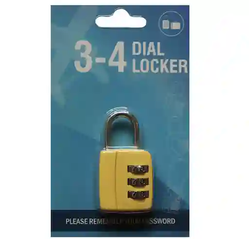 Dial Locker Candado Plástico Amarillo Hb35
