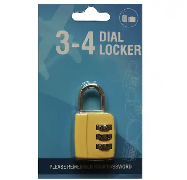 Dial Locker Candado Plástico Amarillo Hb35