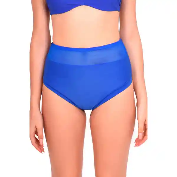 Bikini Calzón Pin up Con Transparencia Azul Talla L Samia