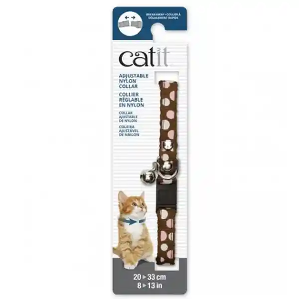 Catit Collar Ajustable Cafe Con Lunares