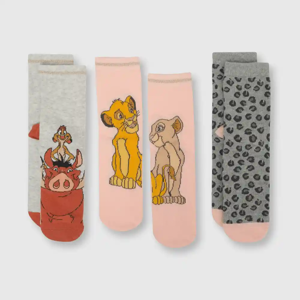 Pack Calcetines Simba De Niña Rosado Talla 30/33