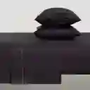 Set de Sábanas Algodón 240 Hilos Negro 1.5 Plaza Casaideas
