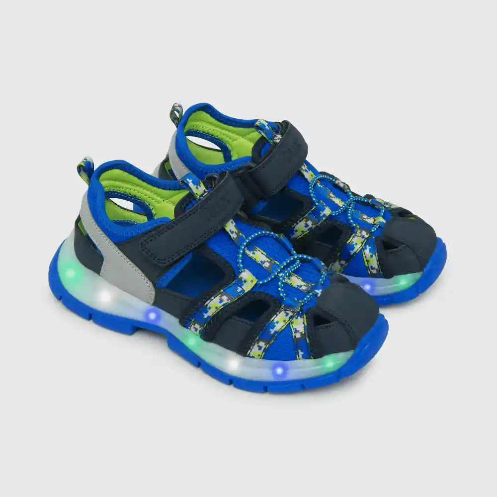 Sandalias Con Luces De Niño Azul Talla 28
