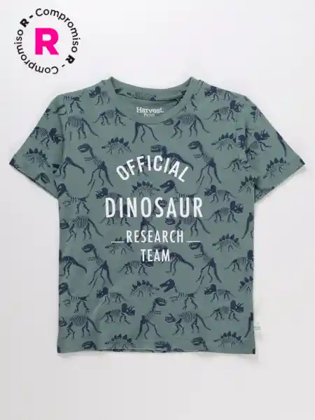 Harvest Polera Manga Corta Fullprint Verde 4 V26