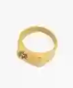 Anillo Acero Inoxidable Flor Brillante Dorado 7 Lounge