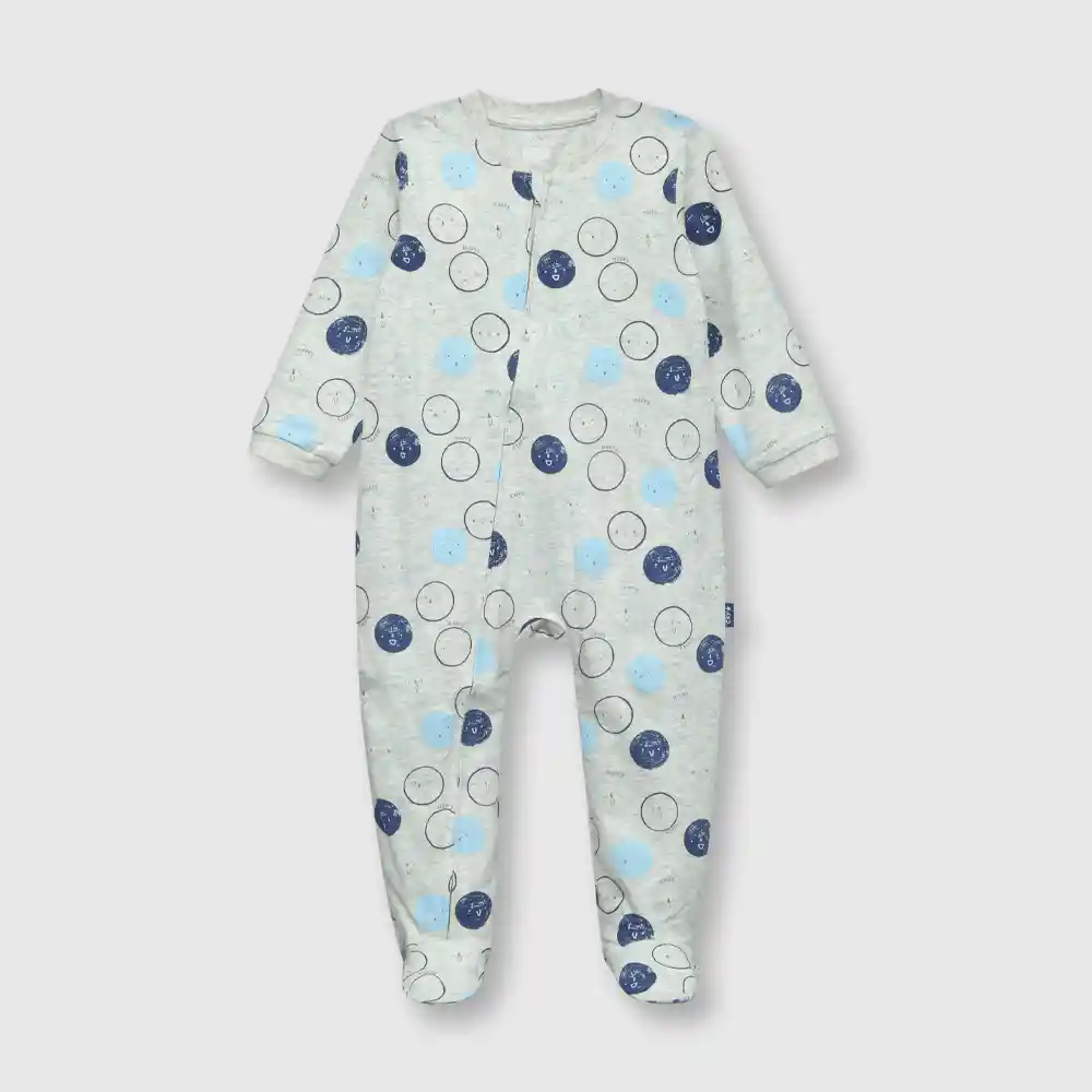 Pijama Algodón Bebé Niño Gris Talla 12/18m