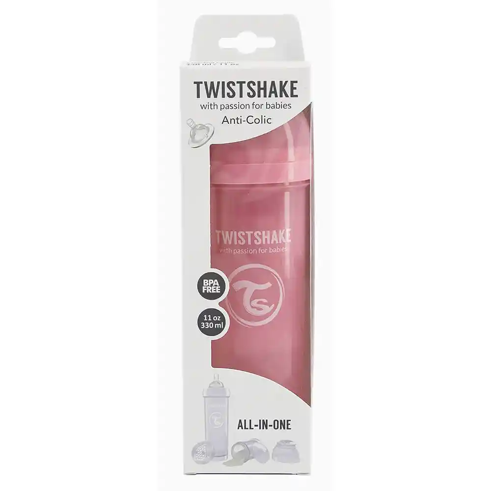 Twistshake Mamadera Anti-Cólico Rosado Pastel Capacidad 330 mL
