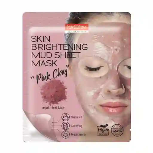 Purederm Máscara Iluminación Piel Mud Shett Pink Clay