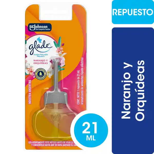 Glade Aromatizante Repuesto Aceite Natural Naranjo y Orquídea