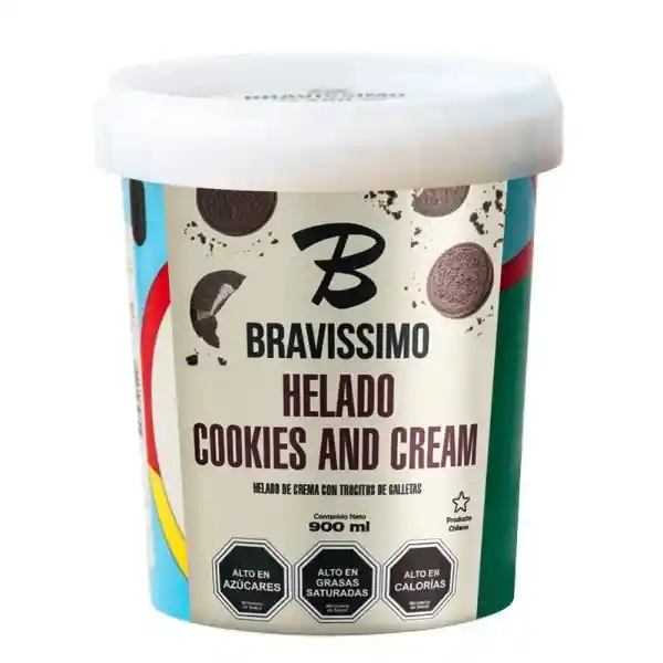 Bravissimo Helado Cookies Cream