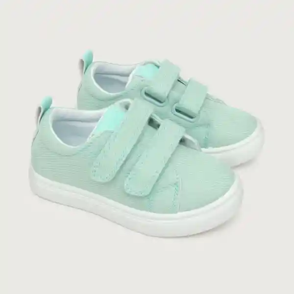 Zapatillas Urbana Lona Velcro Niña Celeste Talla 29 Opaline