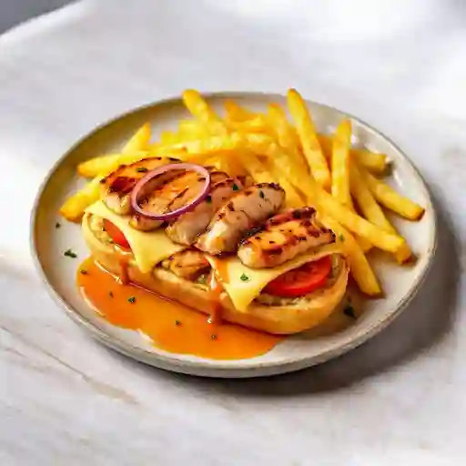 Sandwich Nabih + Papas Fritas