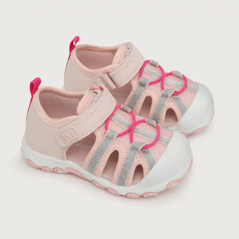 Sandalias Outdoor De Niña Rosada Talla 28