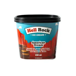 Hell Rock Helado Vainilla Con Trozos de Fudge Brownie