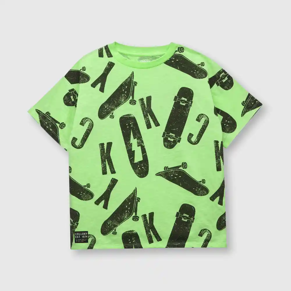 Polera Skate De Niño Amarilla Talla 2 Años