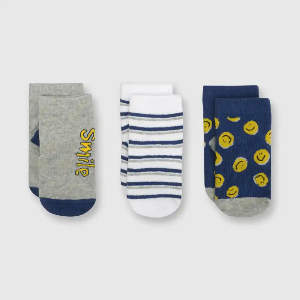 Pack Calcetines Deportivo Smile Azul Talla 17/19