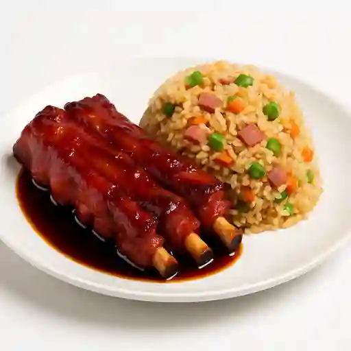 Costillar cantonés con arroz chino v