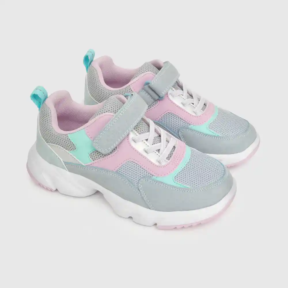 Zapatillas Velcro Elástico Chunky Azul Talla 38