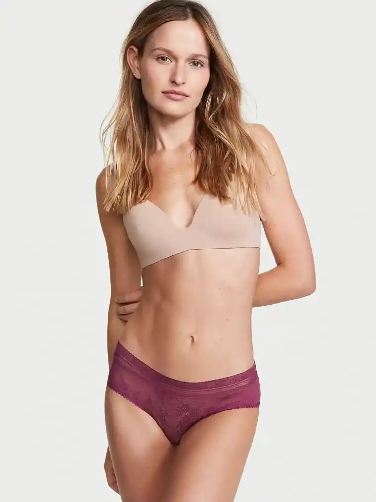 Victoria's Secret Panty Hiphugger de Algodón Encaje Talla L