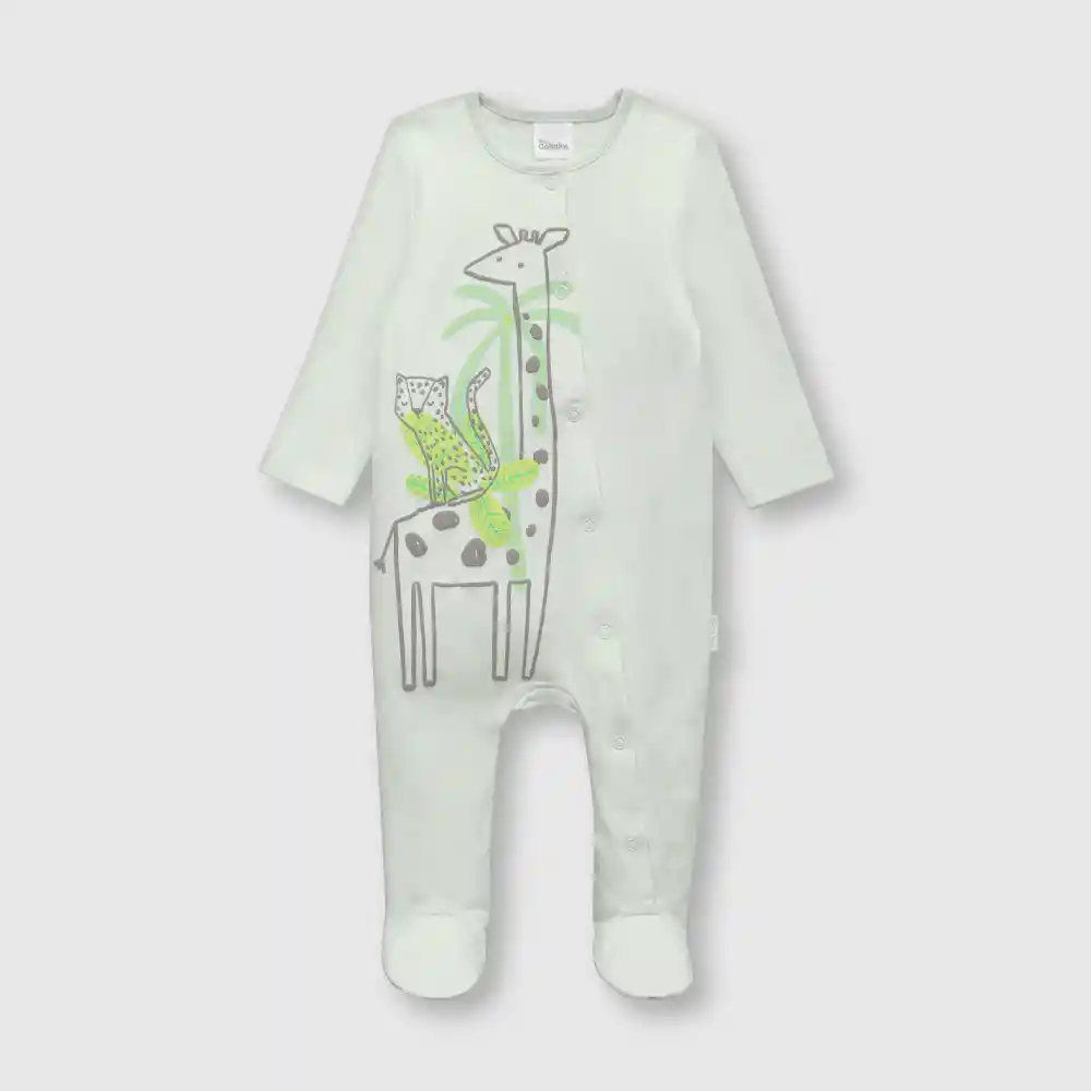 Enterizo Osito Safari Para Bebé Niño Verde Talla 00m