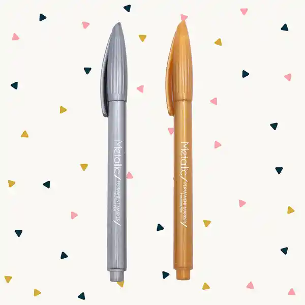 Set de Plumones de Aceite 1.22 mm Dorado y Plateado Miniso