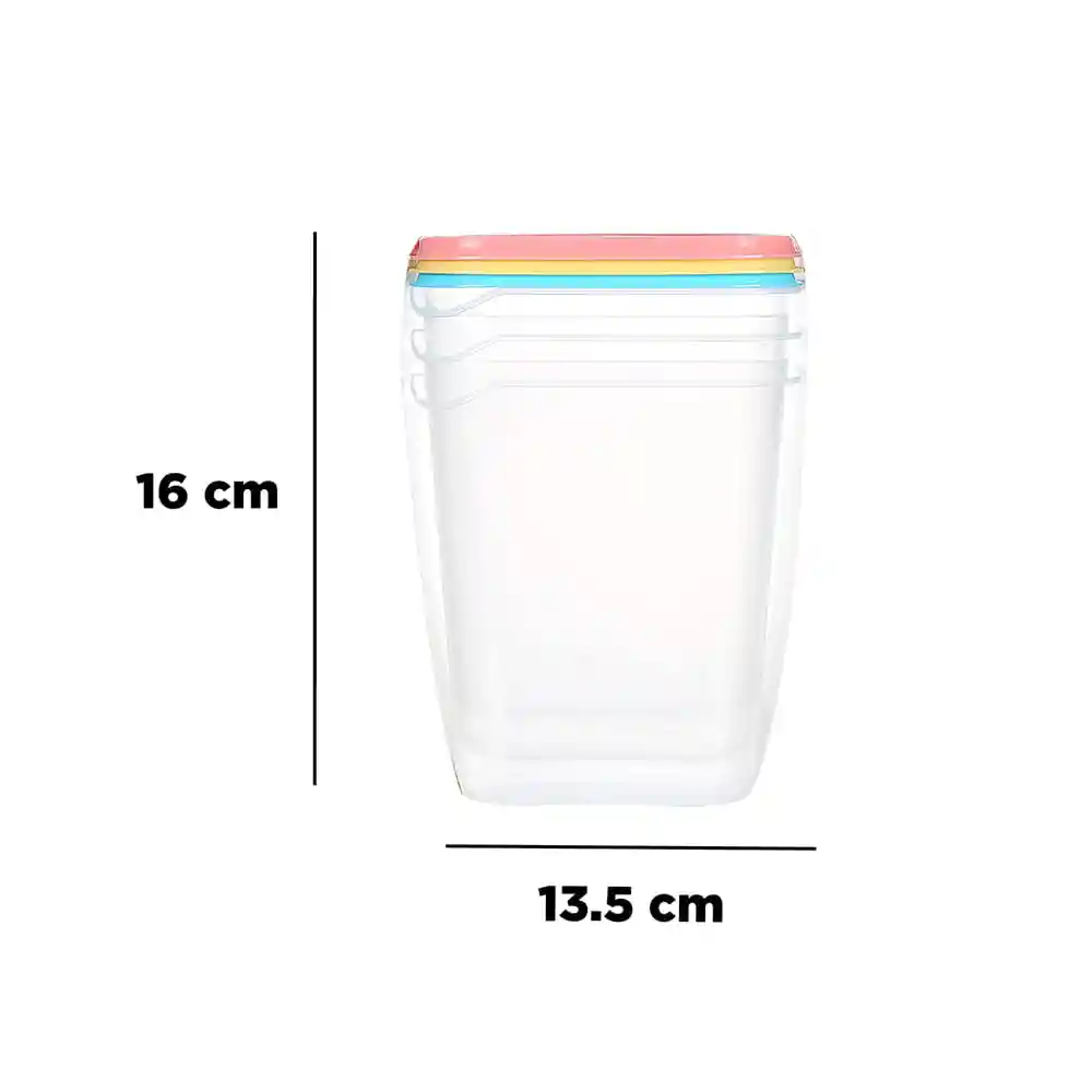 Miniso Contenedor de Plástico Color Mixto Capacidad 1800 mL