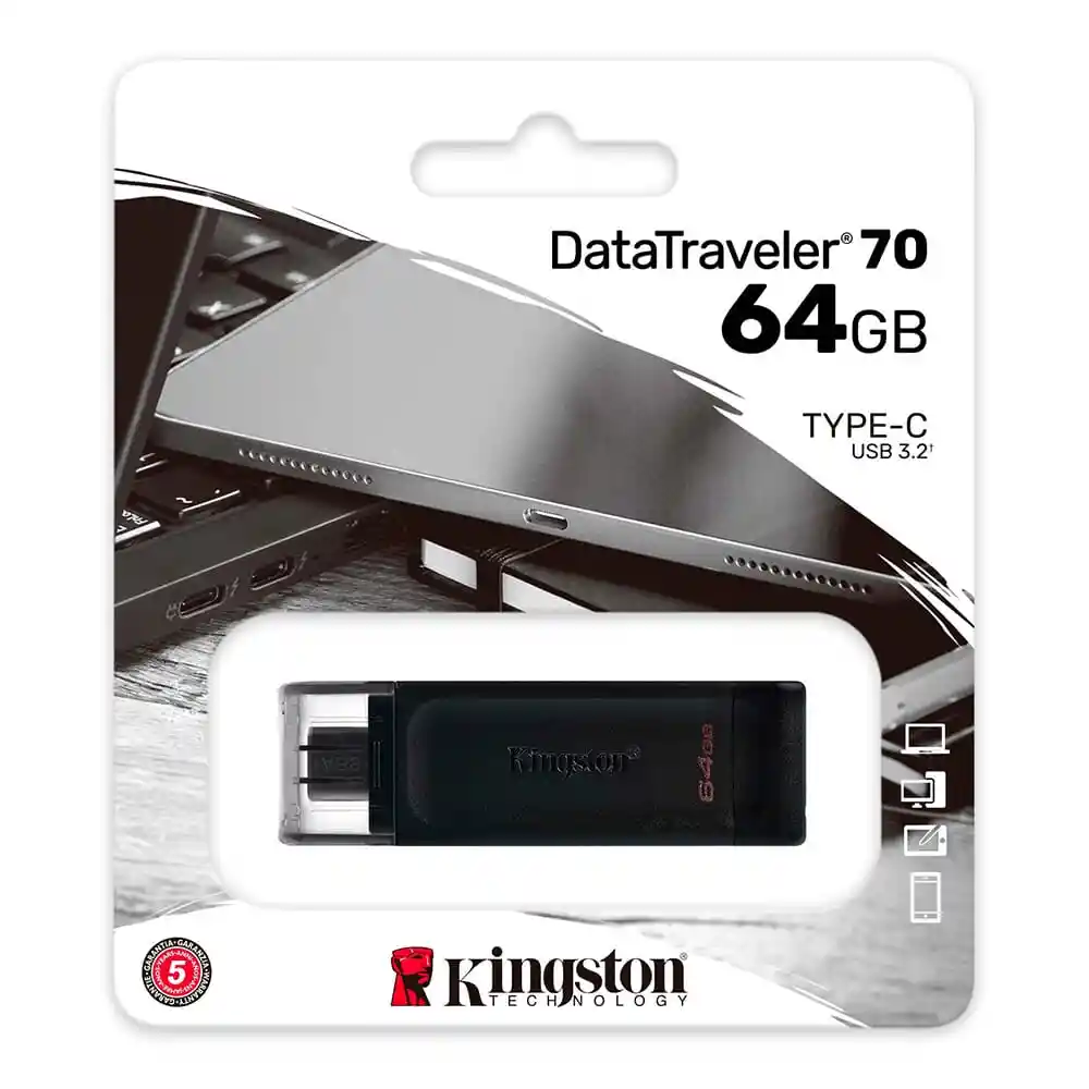 Kingston Memoria Usb Flash Drive 64Gb Tipo-C 3.2 DT70