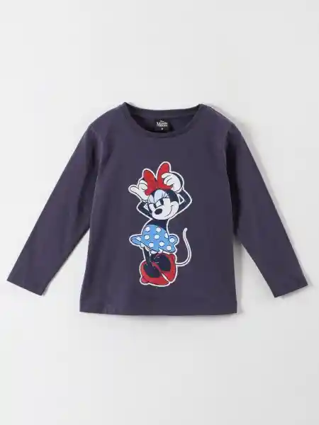 Minnie Polera Manga Larga Na Navy Talla 8 314012552 V26