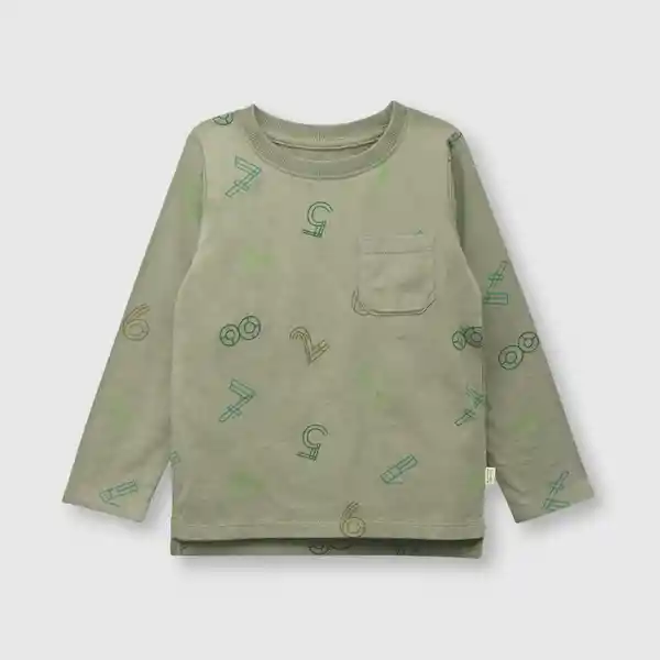 Polera de Bebé Niño Números Light Green Talla 9/12M Colloky