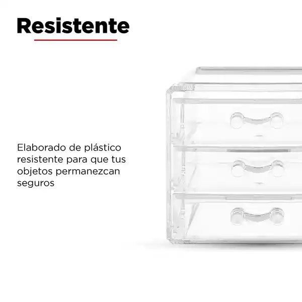 Miniso Organizador Con 3 Cajones, Transparente, Chico