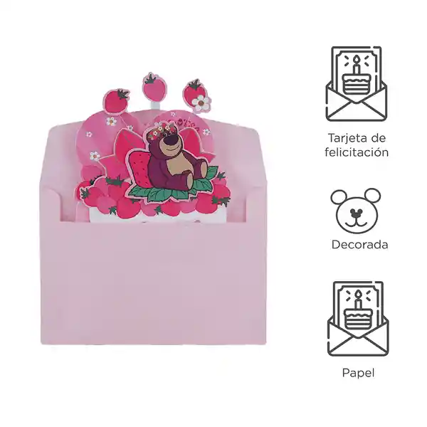 Tarjeta de Felicitación Toy Story Lotso Miniso