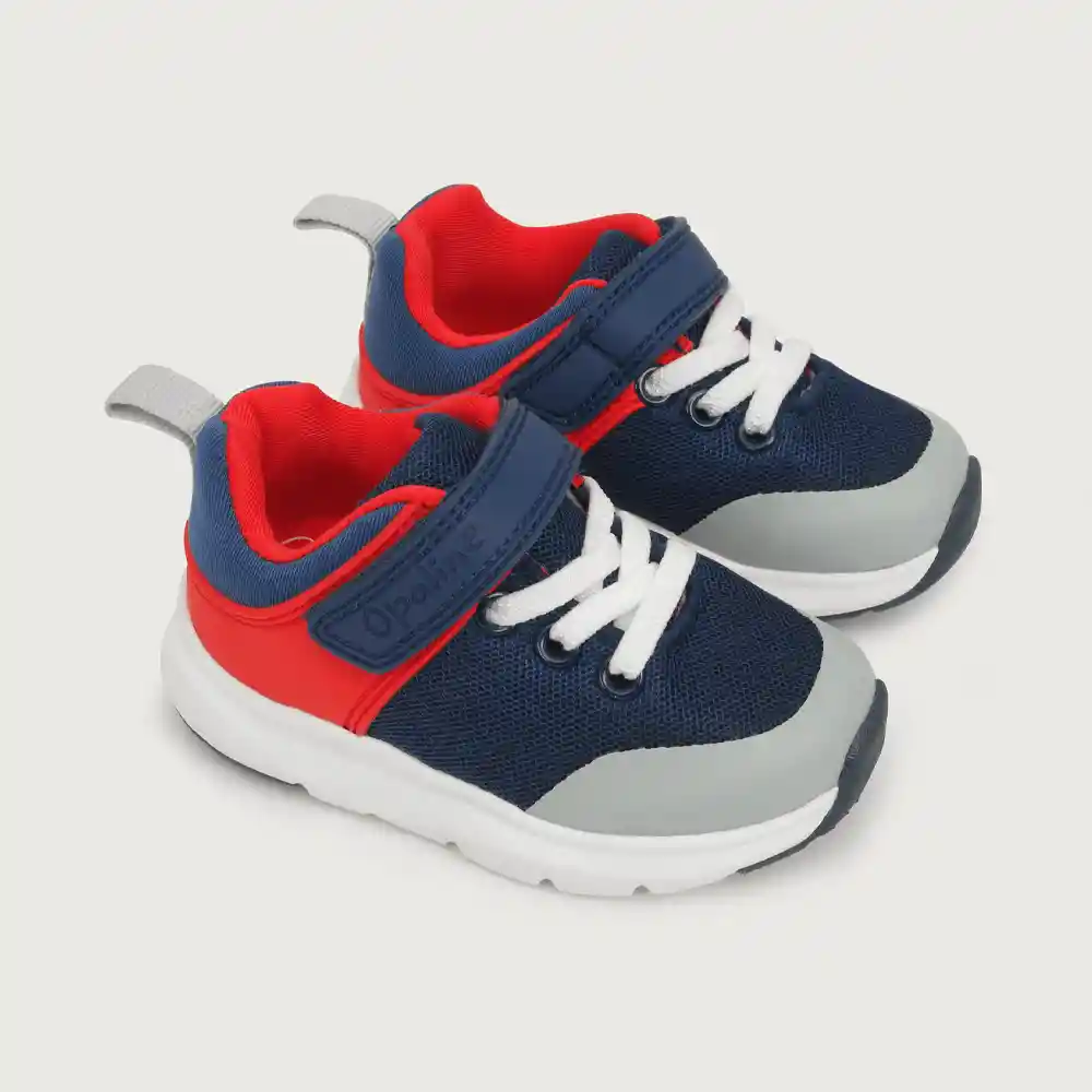 Zapatillas Deportiva Liviana De Niño Azul/rojo Talla 27