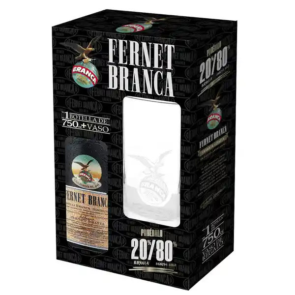 Fernet Branca 39 750 cc+vaso