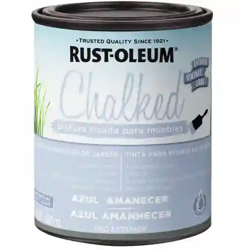 Rust Oleum Pintura Chalked Exterior Base Agua Azul Amanecer