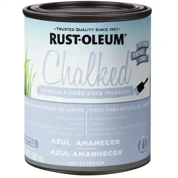 Rust Oleum Pintura Chalked Exterior Base Agua Azul Amanecer