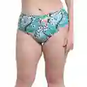 Bikini Calzón Estilo Pin up Estampado Verde Talla M Samia