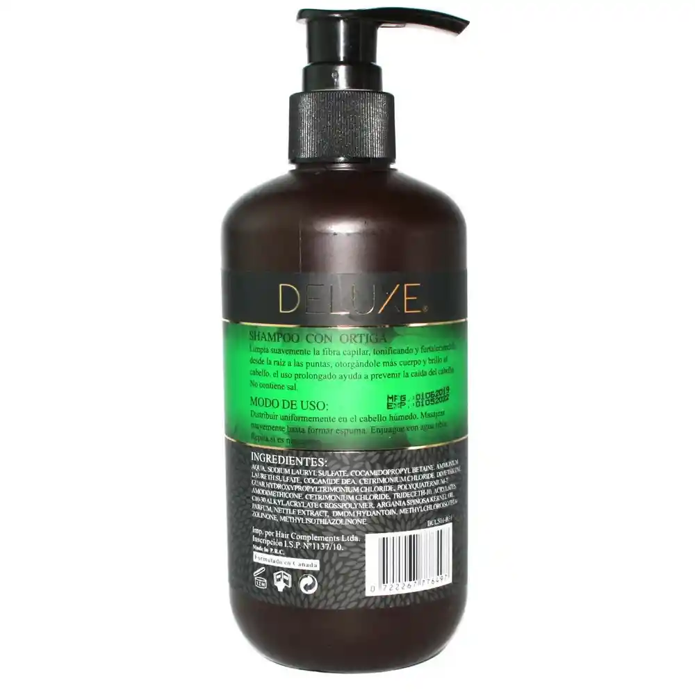 Deluxe Shampoo Anticaída de Ortiga Premium sin Sal