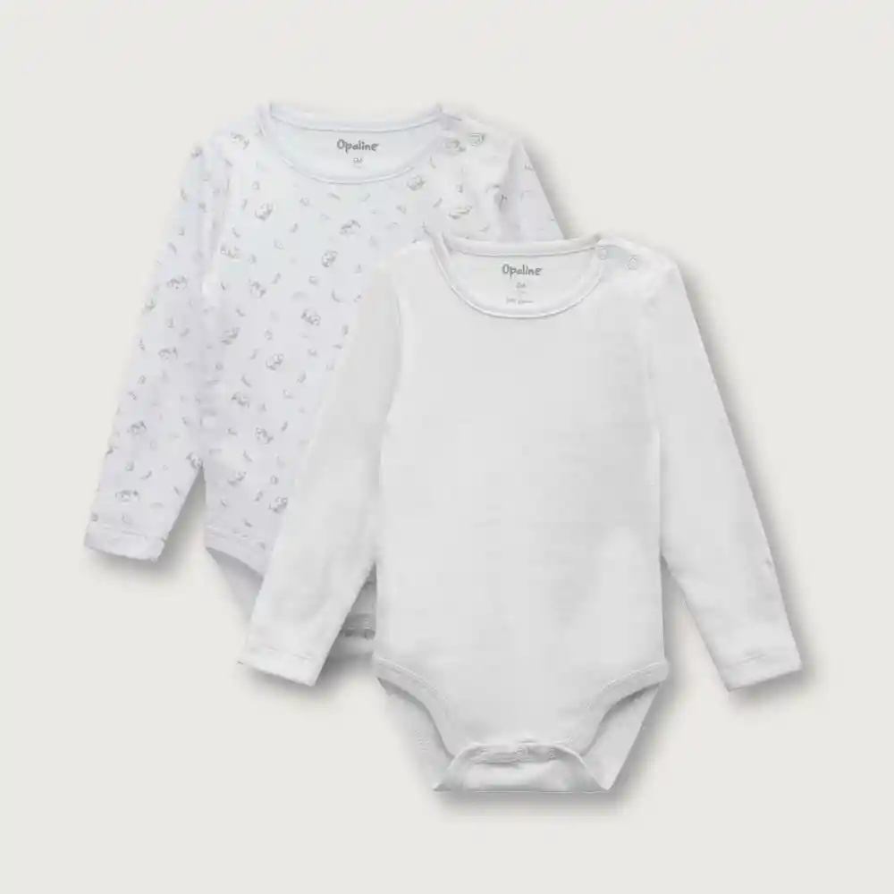 Pack Body Oso Panda Gris Talla 2a