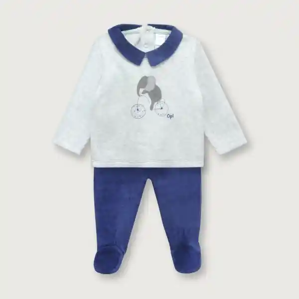 Polerón Cuello Camisero de Bebé Niño Navy Talla 3M Opaline