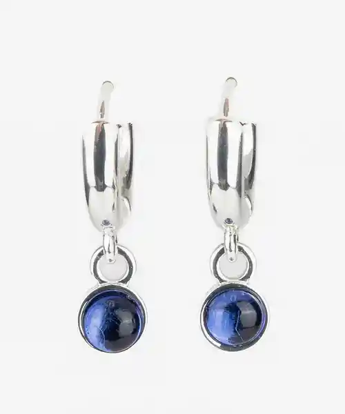Lounge Aros Argollas Mostacilla Azul Plateado