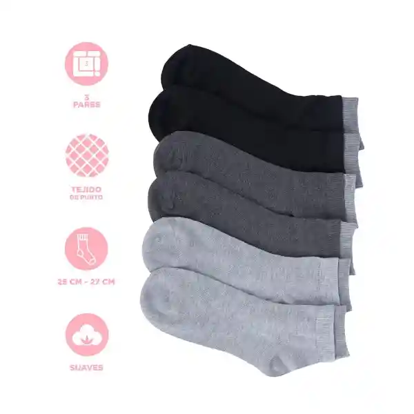 Calcetines Para Hombre Gris Miniso