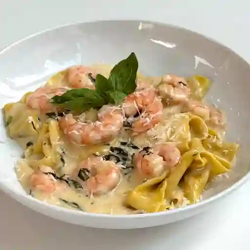 Pappardelle gamberi - basilico