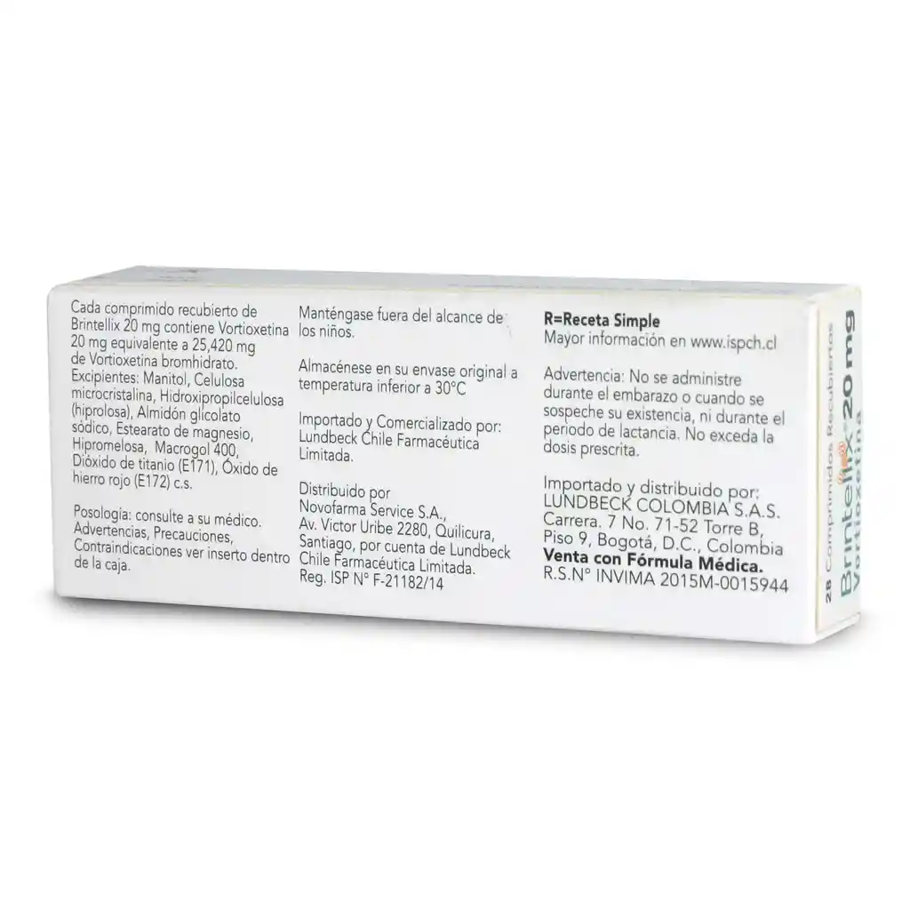 Brintellix 20 mg Comprimidos Recubiertos