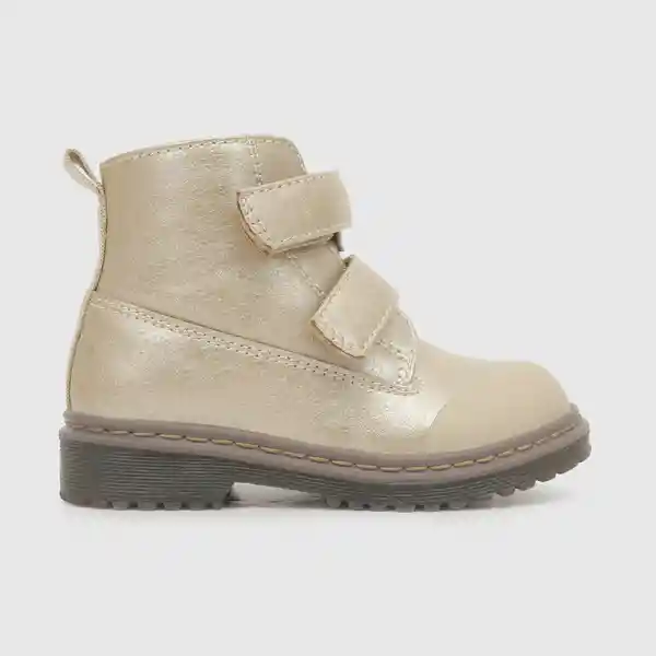 Botines Dos Velcros Metalizado Para Niña Beige Talla 23 Colloky