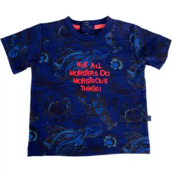 Polera Bebé Niño Azul Marino Talla 3 M Pillín